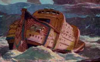 Les Atlantes, fuyant le déluge, naviguèrent vers l’Égypte sur d’immenses navires